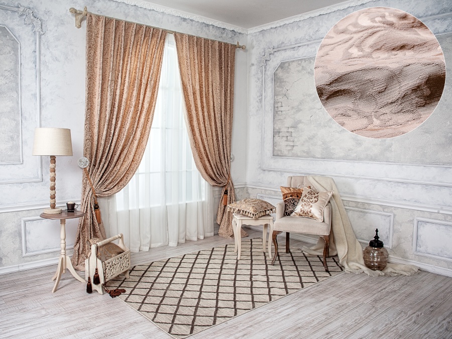 Штора с растительным узором Le Foglie D - изображение 1 - заказать онлайн в салоне штор Benone в Москве и МО