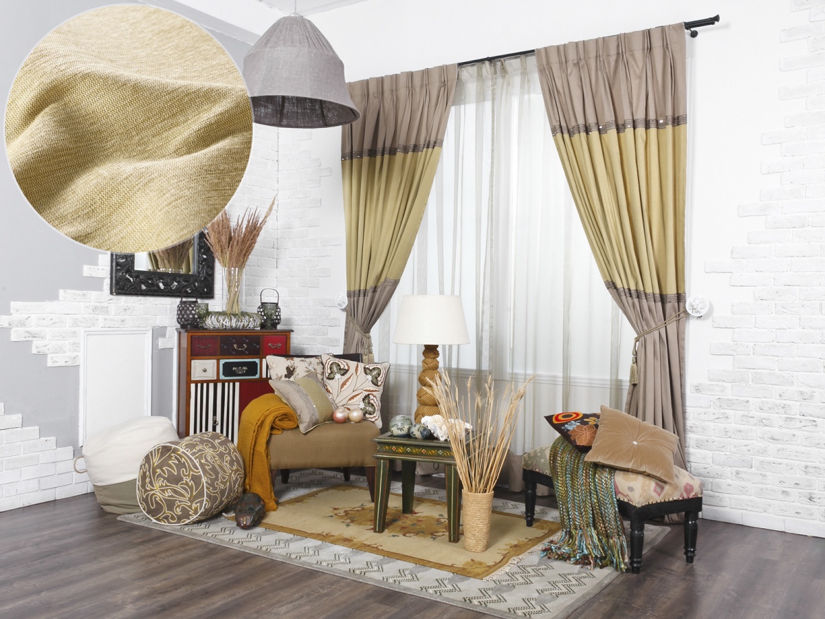 Вискозная штора с тесьмой и бусинами Il Autunno Melody - изображение 1 - заказать онлайн в салоне штор Benone в Москве и МО