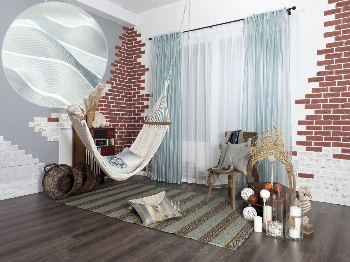 Легкая штора из органзы L’Acqua Trasparente - изображение 1 - заказать онлайн в салоне штор Benone в Москве и МО